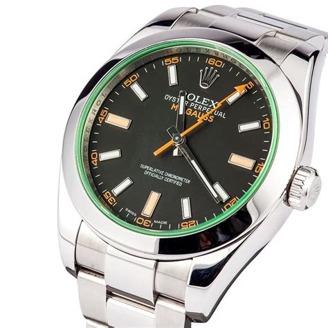 rolex milgauss green dial|rolex milgauss white face.